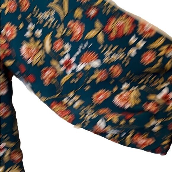 Suzanne‎ Betro womens top front sewn pleats S three button boho full half sleeve - Picture 7 of 9